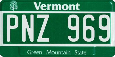 VT license plate PNZ969