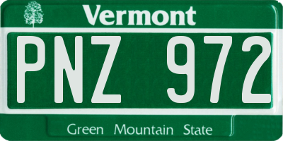VT license plate PNZ972