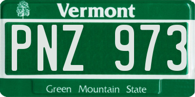 VT license plate PNZ973