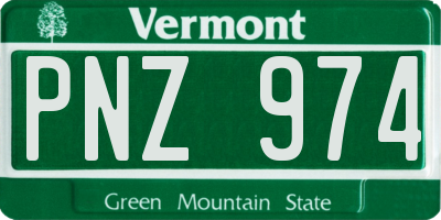 VT license plate PNZ974