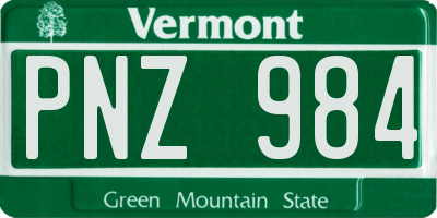 VT license plate PNZ984