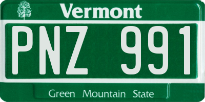 VT license plate PNZ991