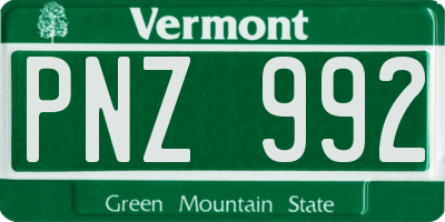VT license plate PNZ992