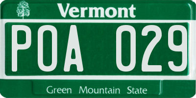 VT license plate POA029