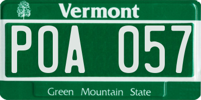 VT license plate POA057