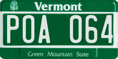 VT license plate POA064