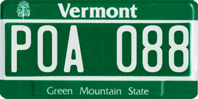 VT license plate POA088