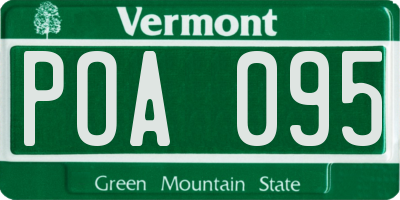 VT license plate POA095