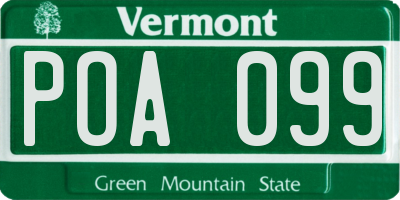 VT license plate POA099