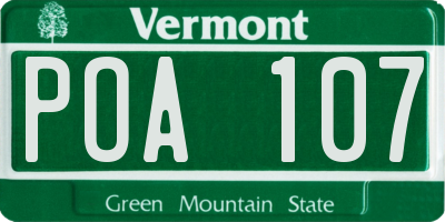 VT license plate POA107