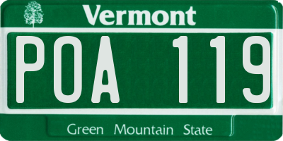 VT license plate POA119