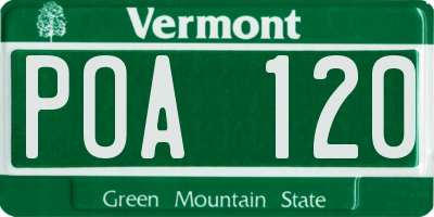 VT license plate POA120