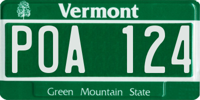 VT license plate POA124