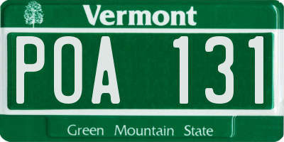 VT license plate POA131