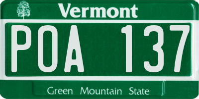 VT license plate POA137