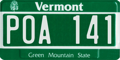 VT license plate POA141