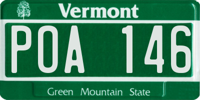 VT license plate POA146