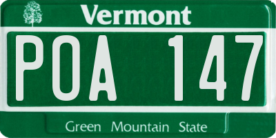 VT license plate POA147