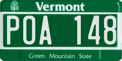 VT license plate POA148