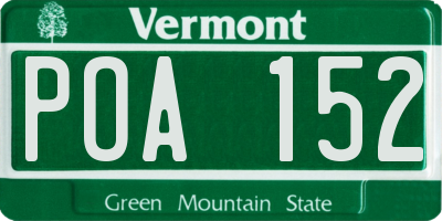 VT license plate POA152