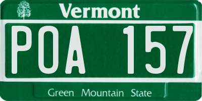VT license plate POA157