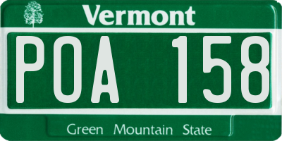 VT license plate POA158