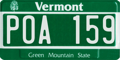 VT license plate POA159