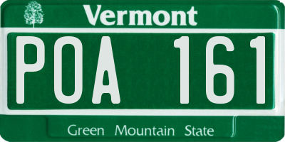 VT license plate POA161