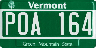 VT license plate POA164