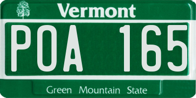 VT license plate POA165