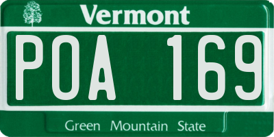 VT license plate POA169