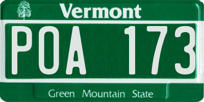 VT license plate POA173