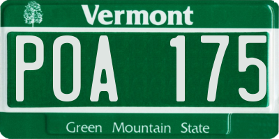 VT license plate POA175