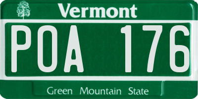 VT license plate POA176