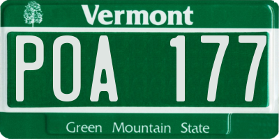 VT license plate POA177