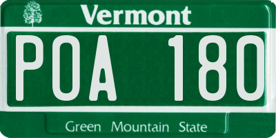 VT license plate POA180