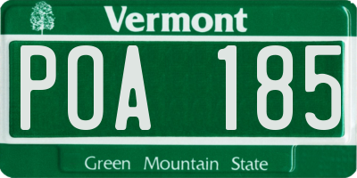 VT license plate POA185