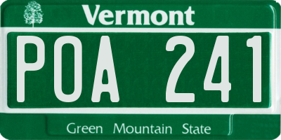 VT license plate POA241