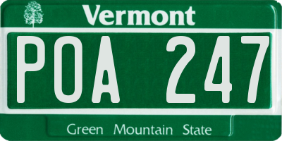 VT license plate POA247