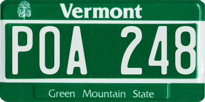 VT license plate POA248