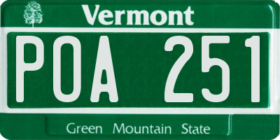 VT license plate POA251