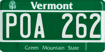 VT license plate POA262
