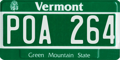 VT license plate POA264