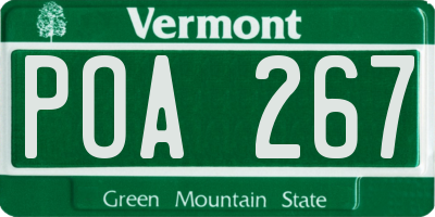 VT license plate POA267
