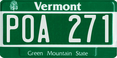 VT license plate POA271