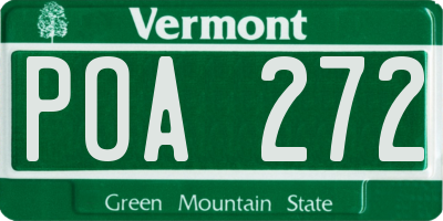 VT license plate POA272