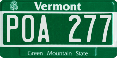 VT license plate POA277