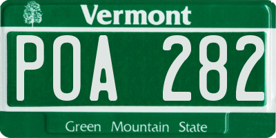 VT license plate POA282