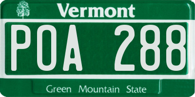VT license plate POA288