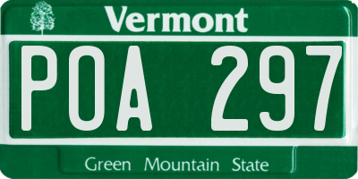 VT license plate POA297